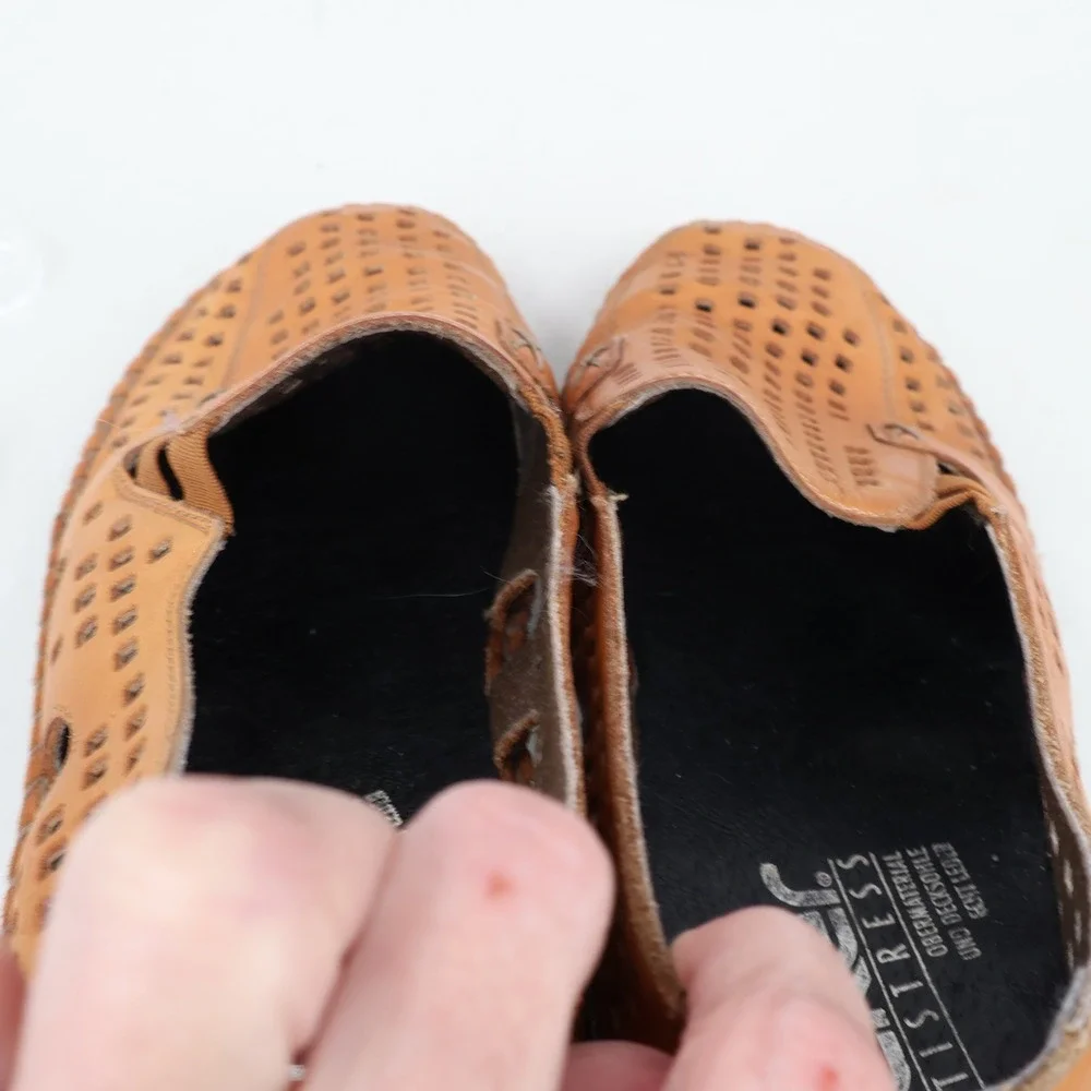 Rieker Antistress Loafers Women 42 Brown Leather Perforated Slip On Classic